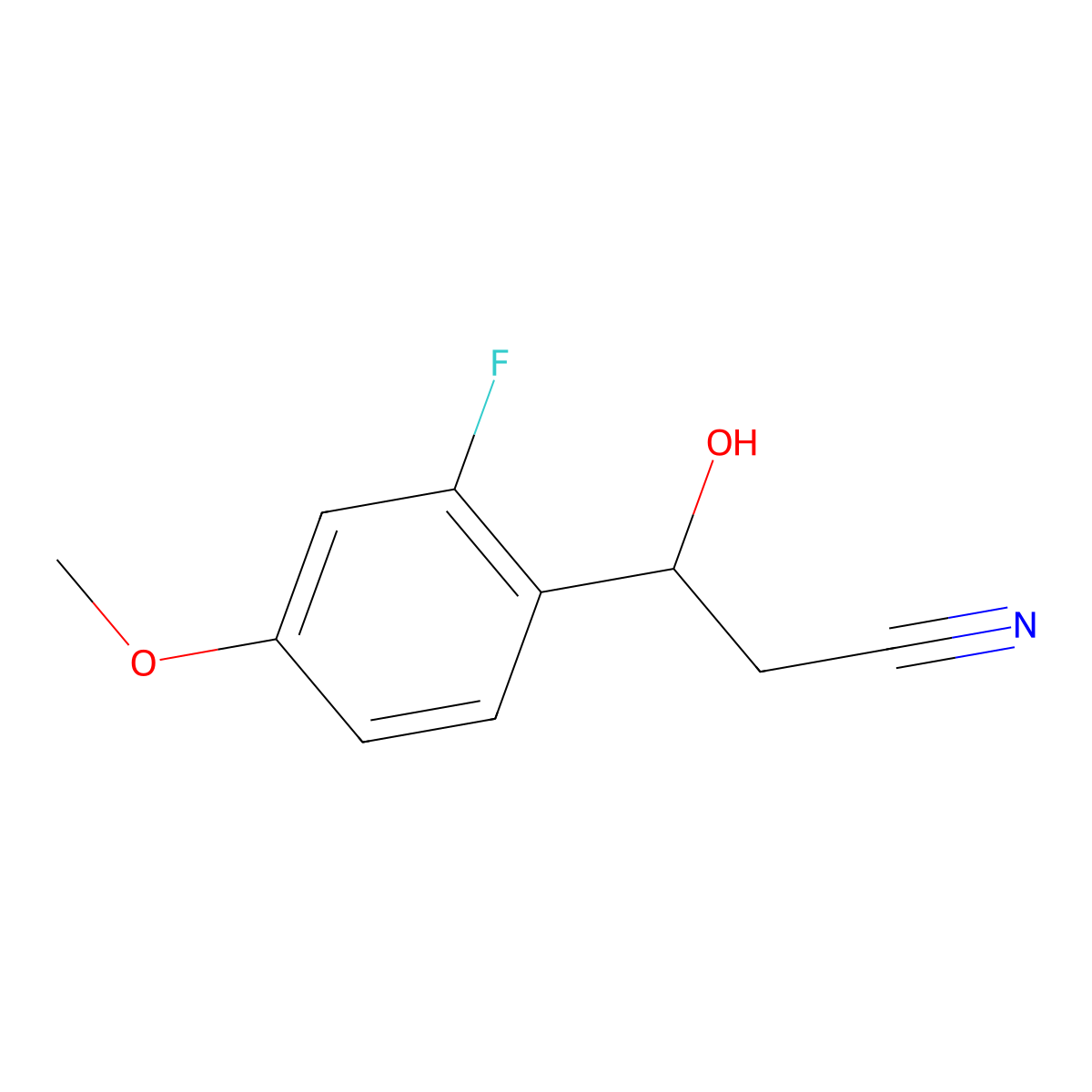 3-(2-Fluoro-4-methoxyphenyl)-3-hydroxypropanenitrile molecular structure, CAS 2012055-31-9