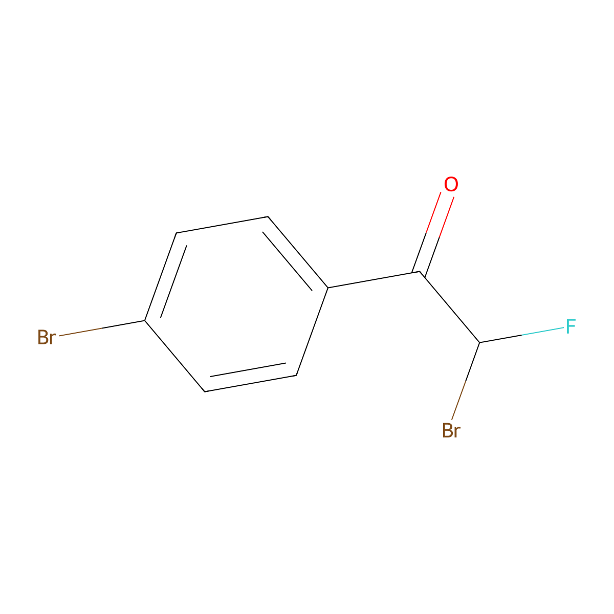 2-Bromo-1-(4-bromophenyl)-2-fluoroethan-1-one molecular structure, CAS 201206-41-9