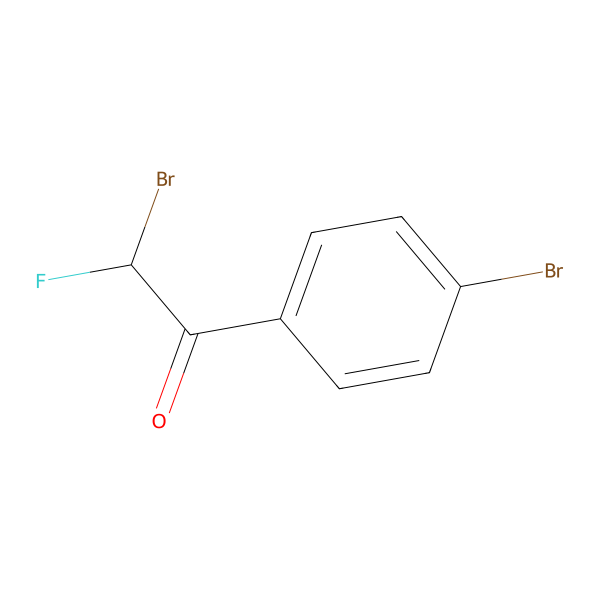 2-Bromo-1-(4-bromophenyl)-2-fluoroethan-1-one molecular structure, CAS 201206-41-9