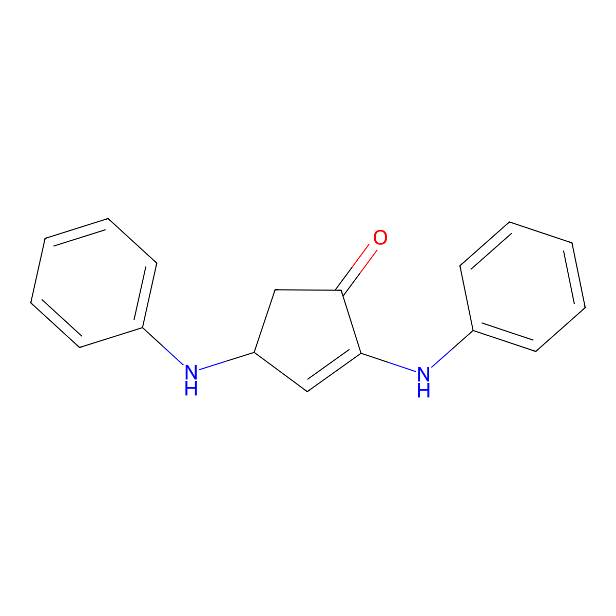 2-Cyclopenten-1-one, 2,4-bis(phenylamino)- molecular structure, CAS 20121-78-2