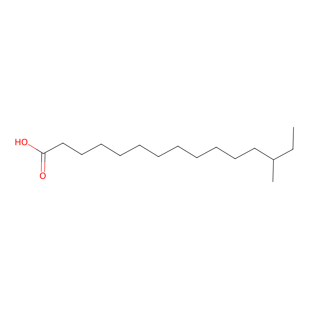 Anteisohexadecanoic acid molecular structure, CAS 20121-96-4