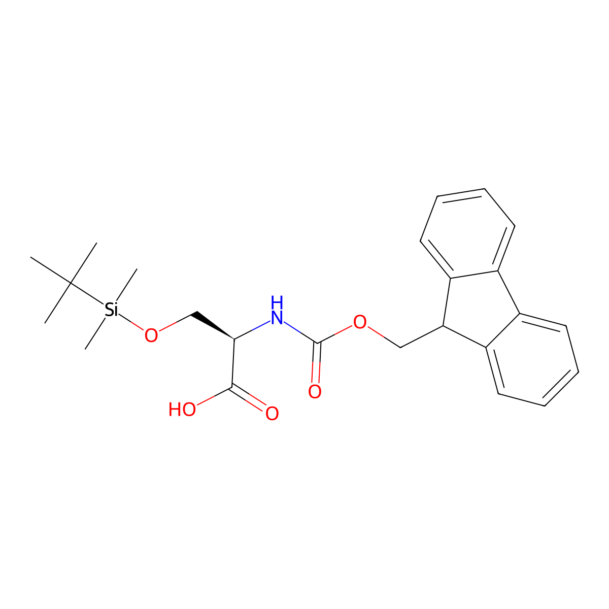 Fmoc-D-Ser(BSi)-OH molecular structure, CAS 201210-25-5