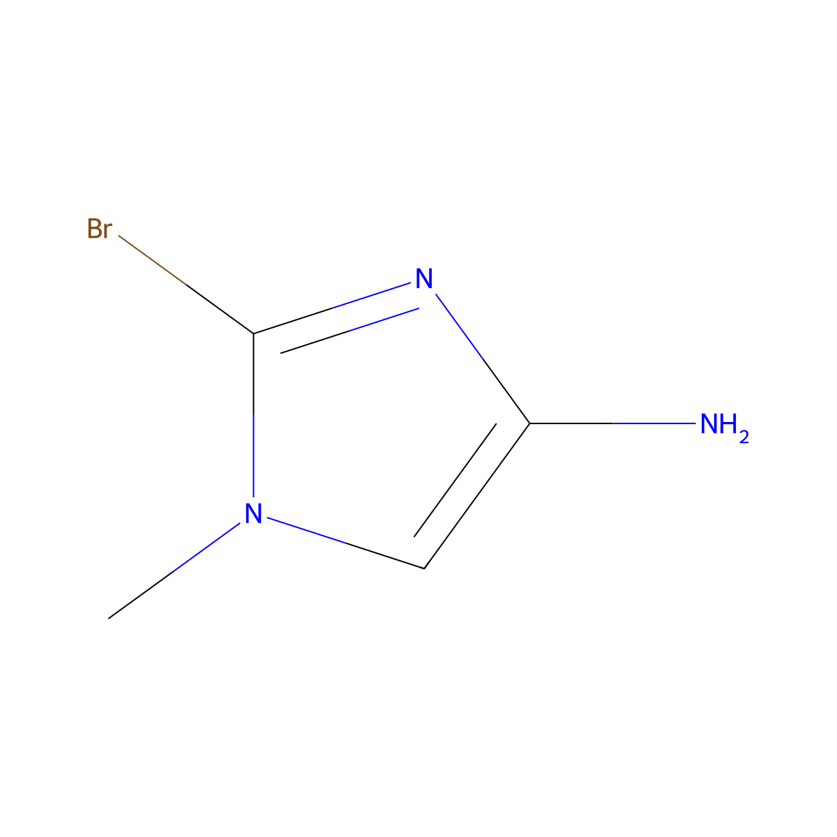 2-bromo-1-methyl-1H-imidazol-4-amine molecular structure, CAS 2012117-06-3