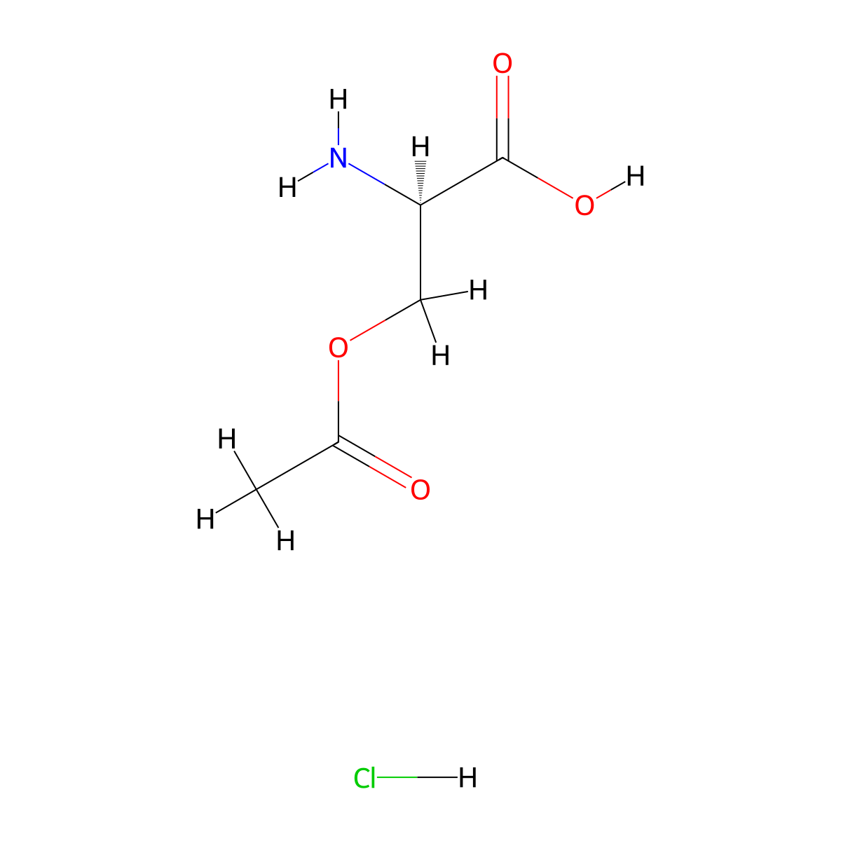 H-D-Ser(Ac)-OH HCl molecular structure, CAS 201212-79-5