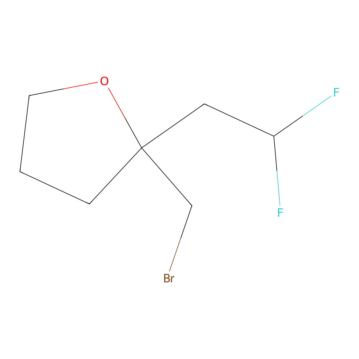 2-(Bromomethyl)-2-(2,2-difluoroethyl)oxolane molecular structure, CAS 2012130-58-2