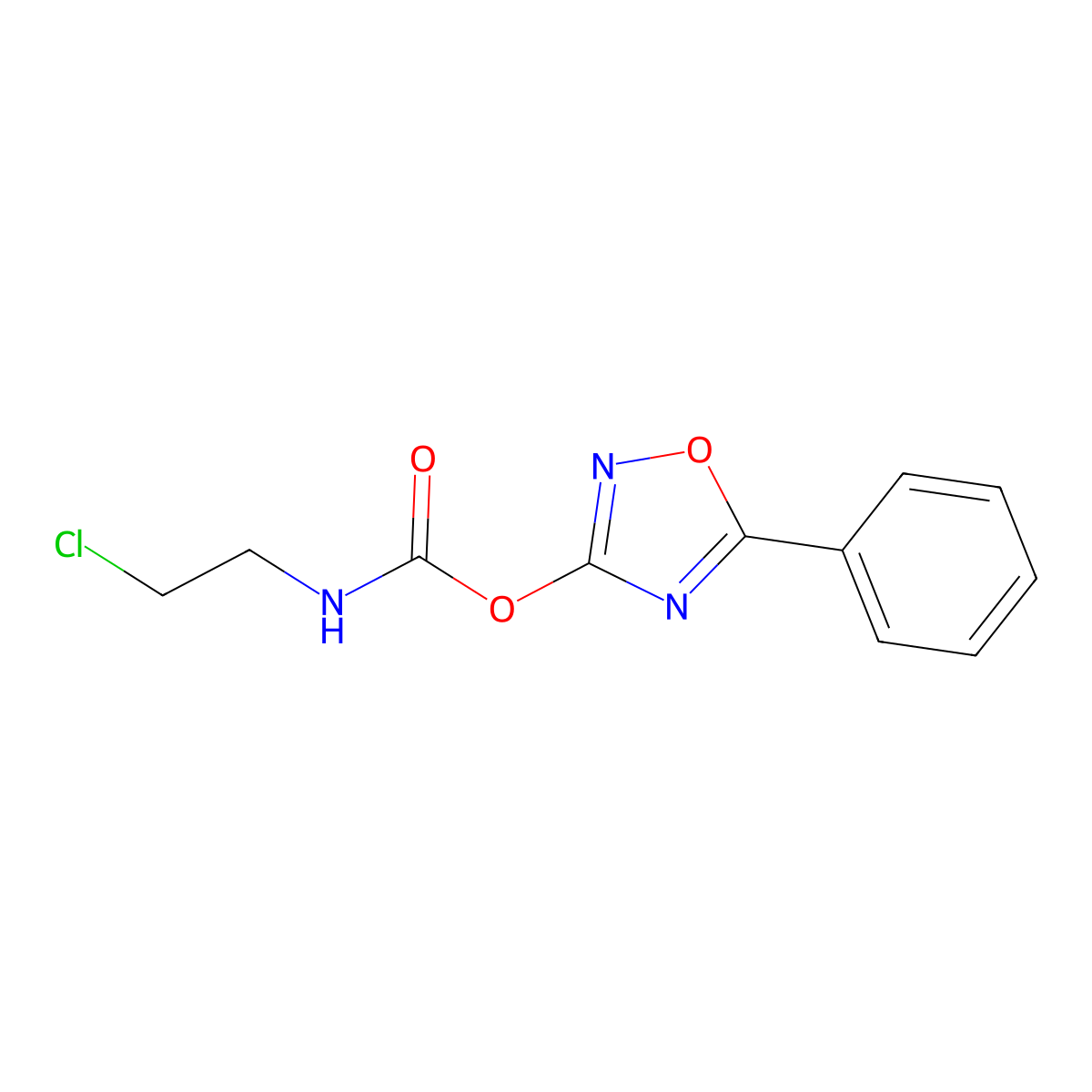 5-phenyl-1,2,4-oxadiazol-3-yl N-(2-chloroethyl)carbamate molecular structure, CAS 201215-67-0