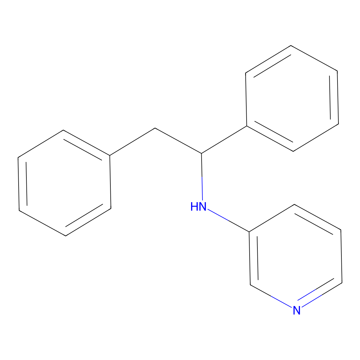 alpha-Phenyl-N-(3-pyridyl)-phenethylamine molecular structure, CAS 201215-94-3