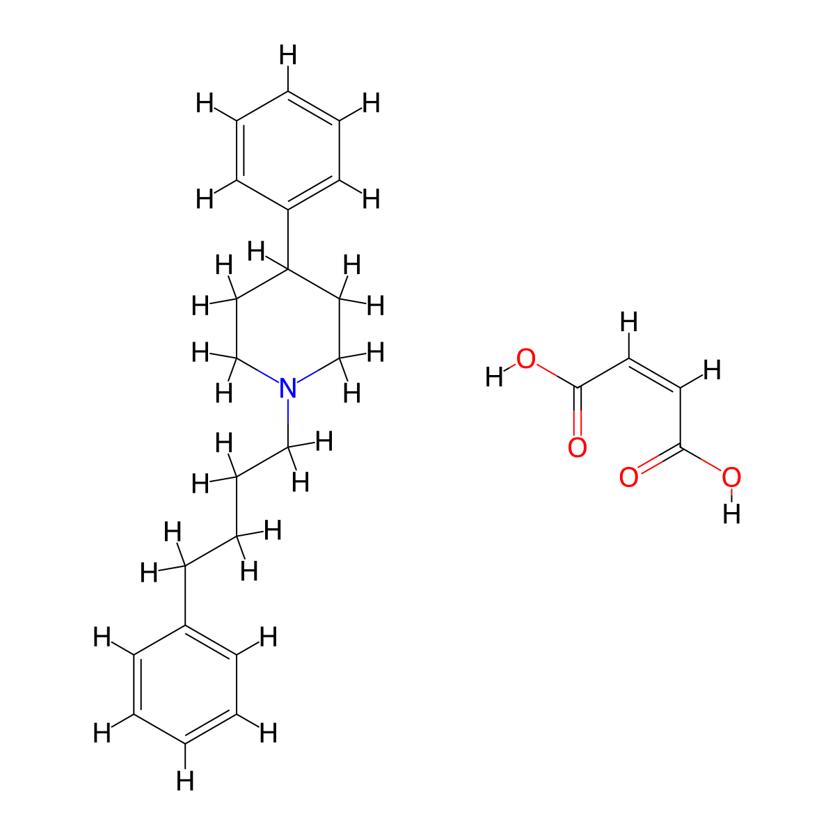 4-Ppbp maleate molecular structure, CAS 201216-39-9