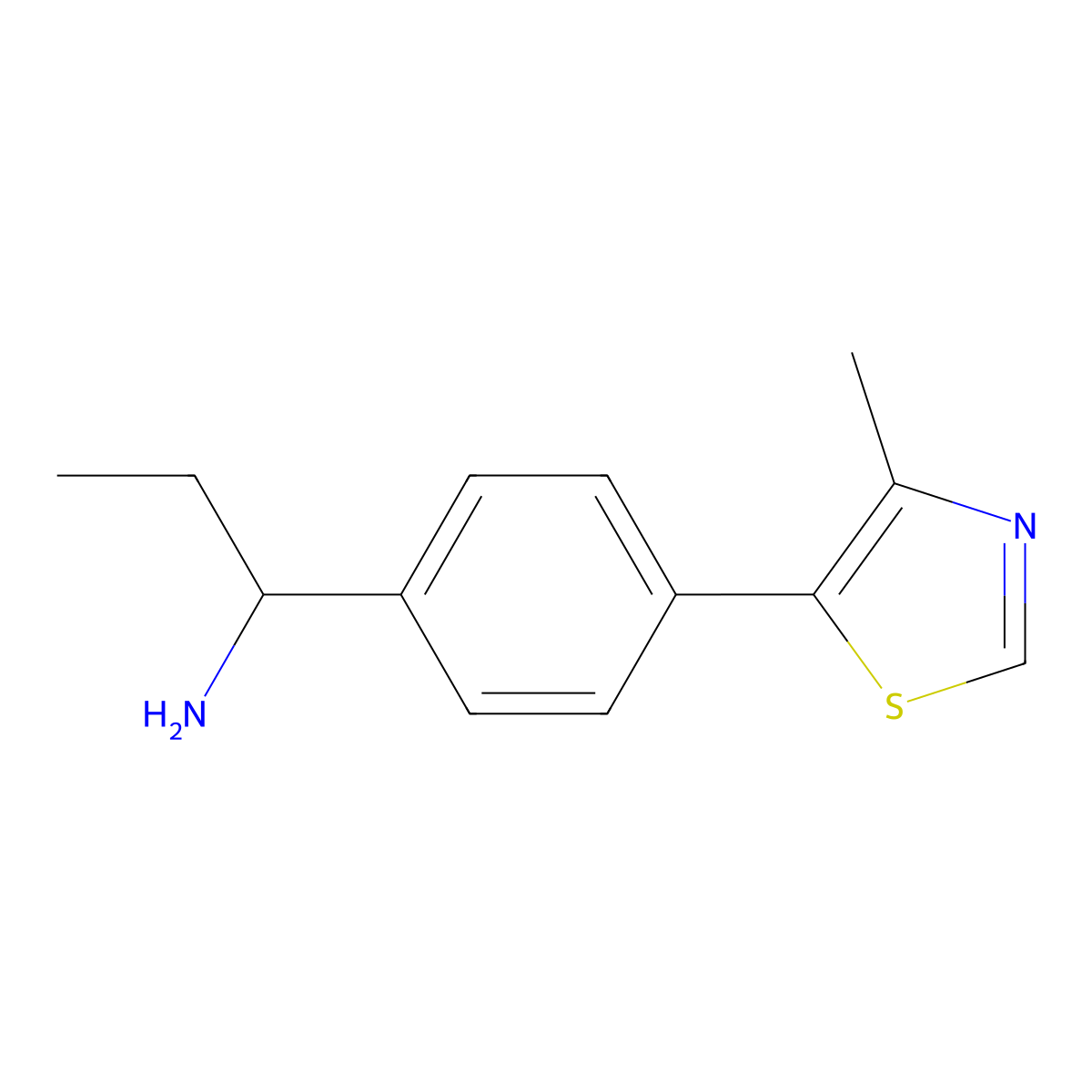 1-(4-(4-Methylthiazol-5-yl)phenyl)propan-1-amine molecular structure, CAS 2012172-18-6