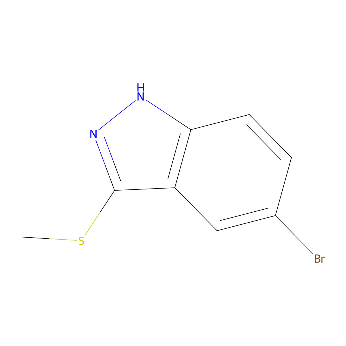 5-Bromo-3-(methylthio)-1H-indazole molecular structure, CAS 201227-23-8