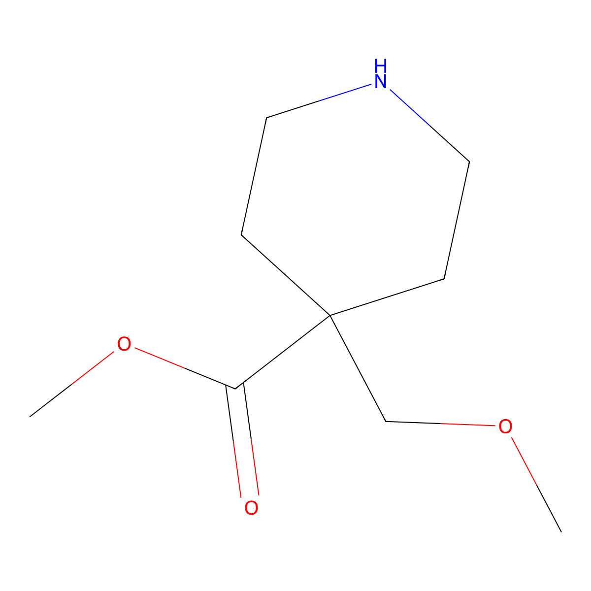 Methyl 4-(methoxymethyl)piperidine-4-carboxylate molecular structure, CAS 2012277-84-6