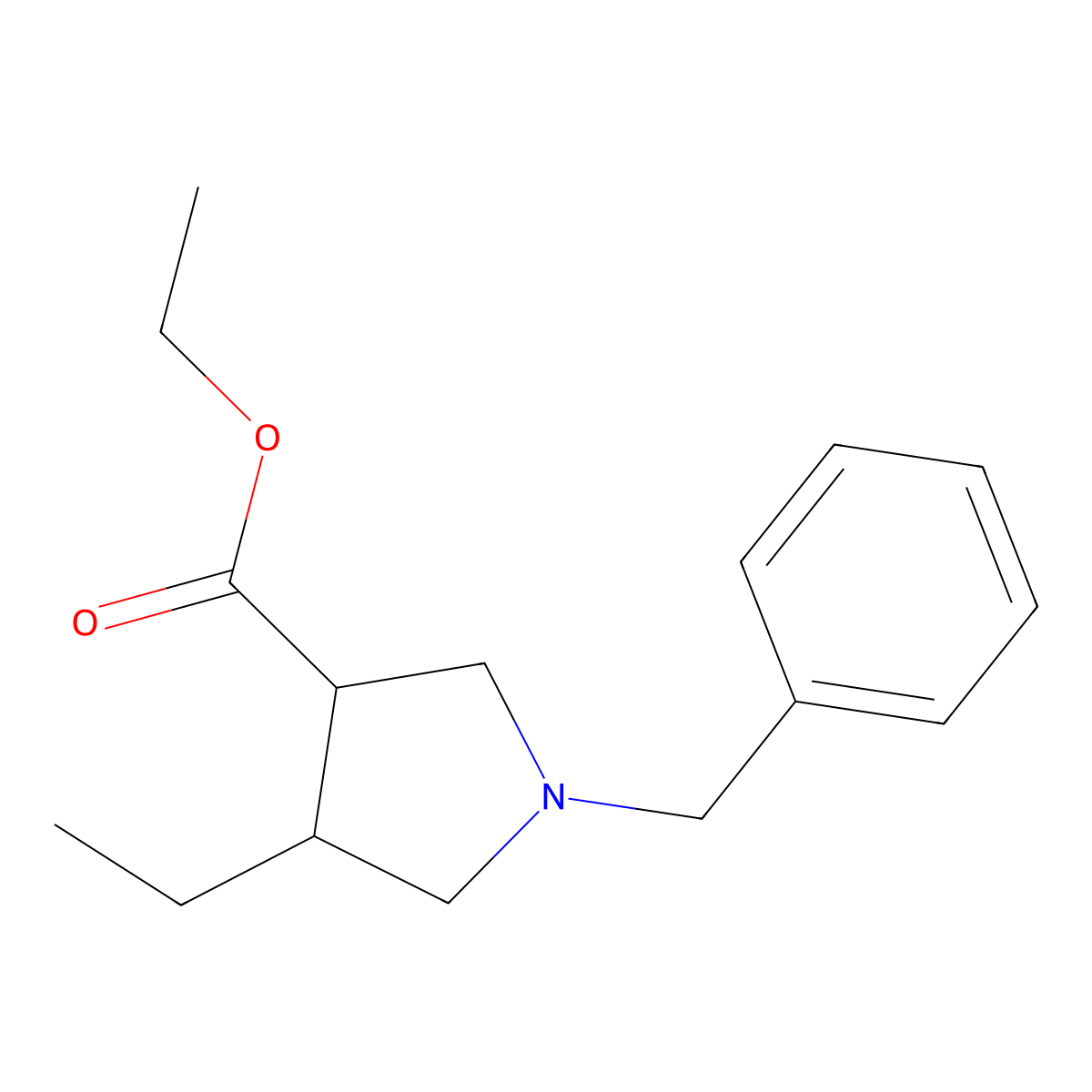 (3R,4R)-rel-Ethyl 1-benzyl-4-ethylpyrrolidine-3-carboxylate molecular structure, CAS 201228-21-9
