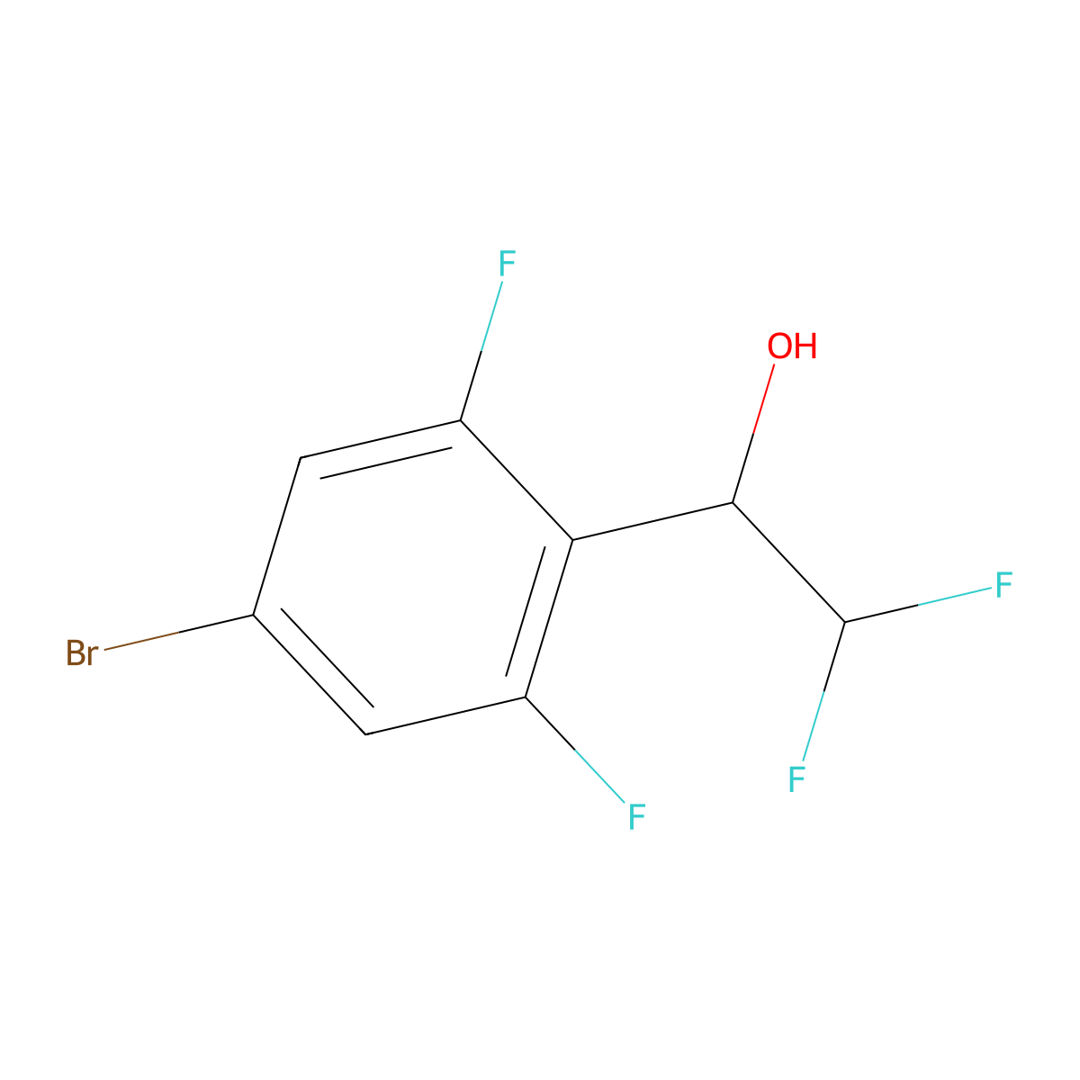 1-(4-Bromo-2,6-difluorophenyl)-2,2-difluoroethan-1-ol molecular structure, CAS 2012291-10-8