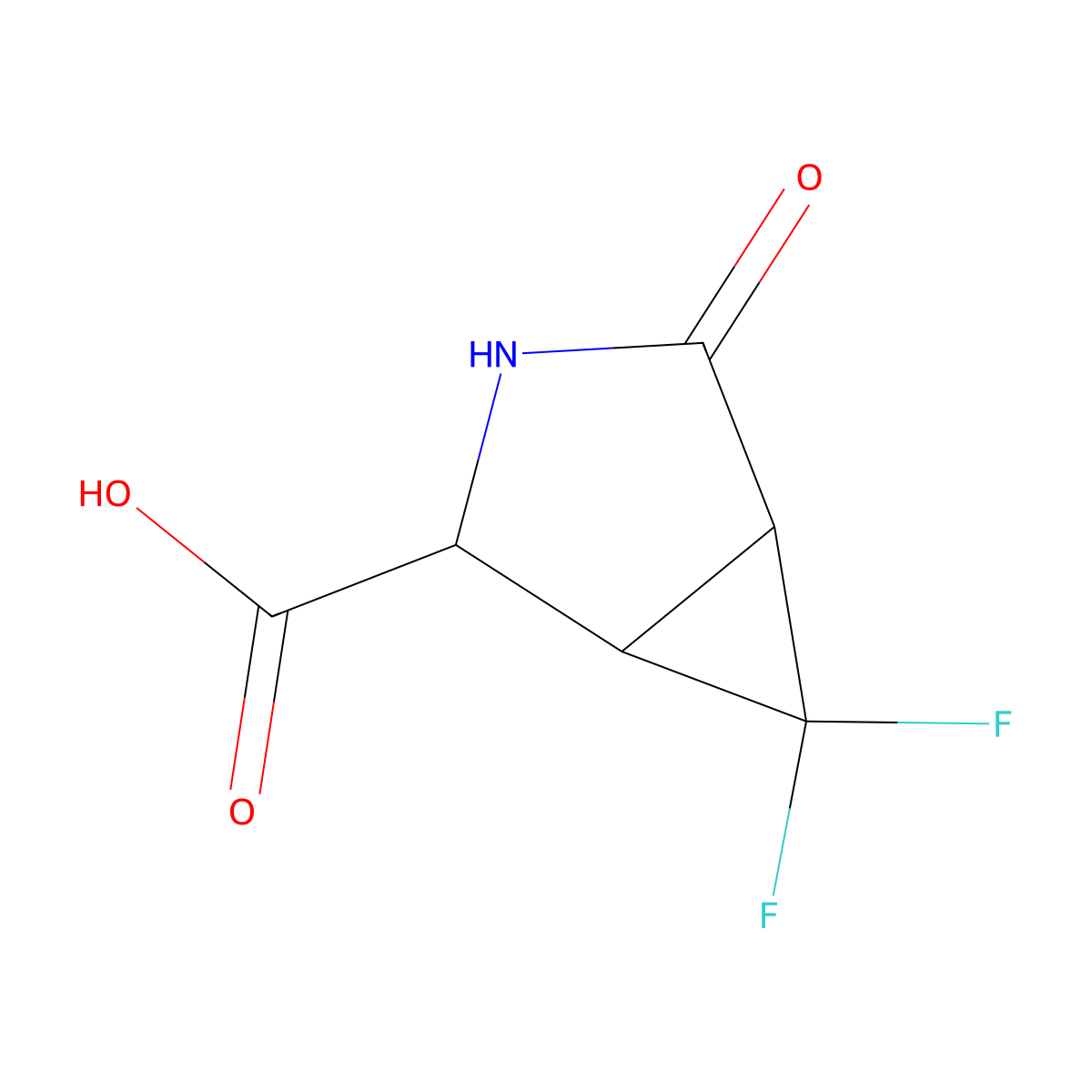 (1R,2R,5S)-6,6-Difluoro-4-oxo-3-azabicyclo[3.1.0]hexane-2-carboxylic acid molecular structure, CAS 201231-40-5