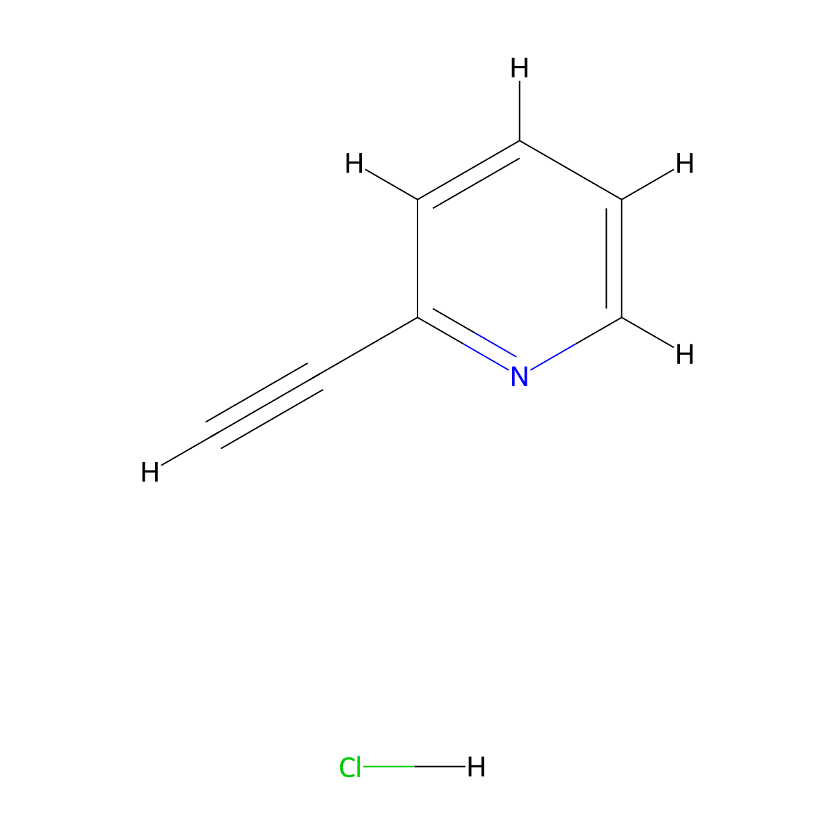 2-Ethynylpyridine hydrochloride molecular structure, CAS 201233-81-0
