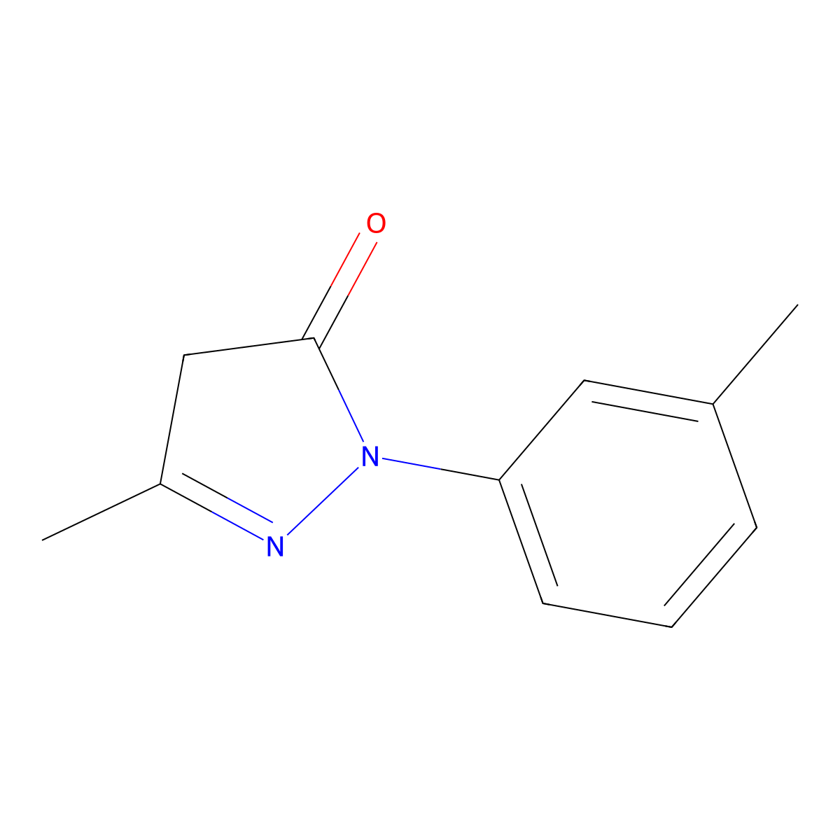 3-methyl-1-(3-methylphenyl)-4,5-dihydro-1H-pyrazol-5-one molecular structure, CAS 20124-80-5