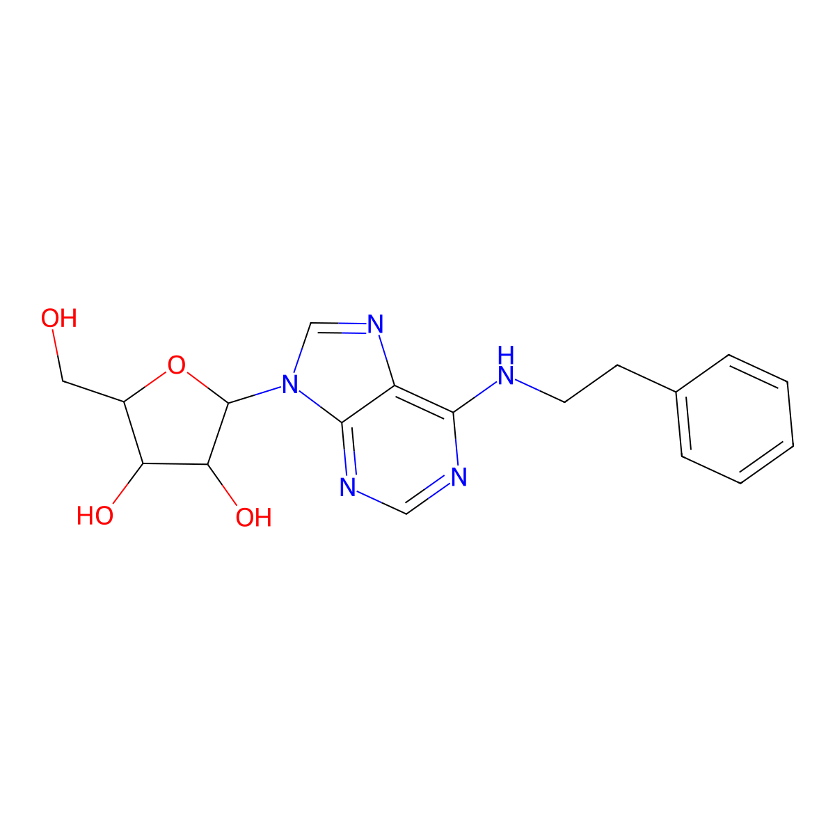 N6-(2-Phenylethyl)adenosine molecular structure, CAS 20125-39-7
