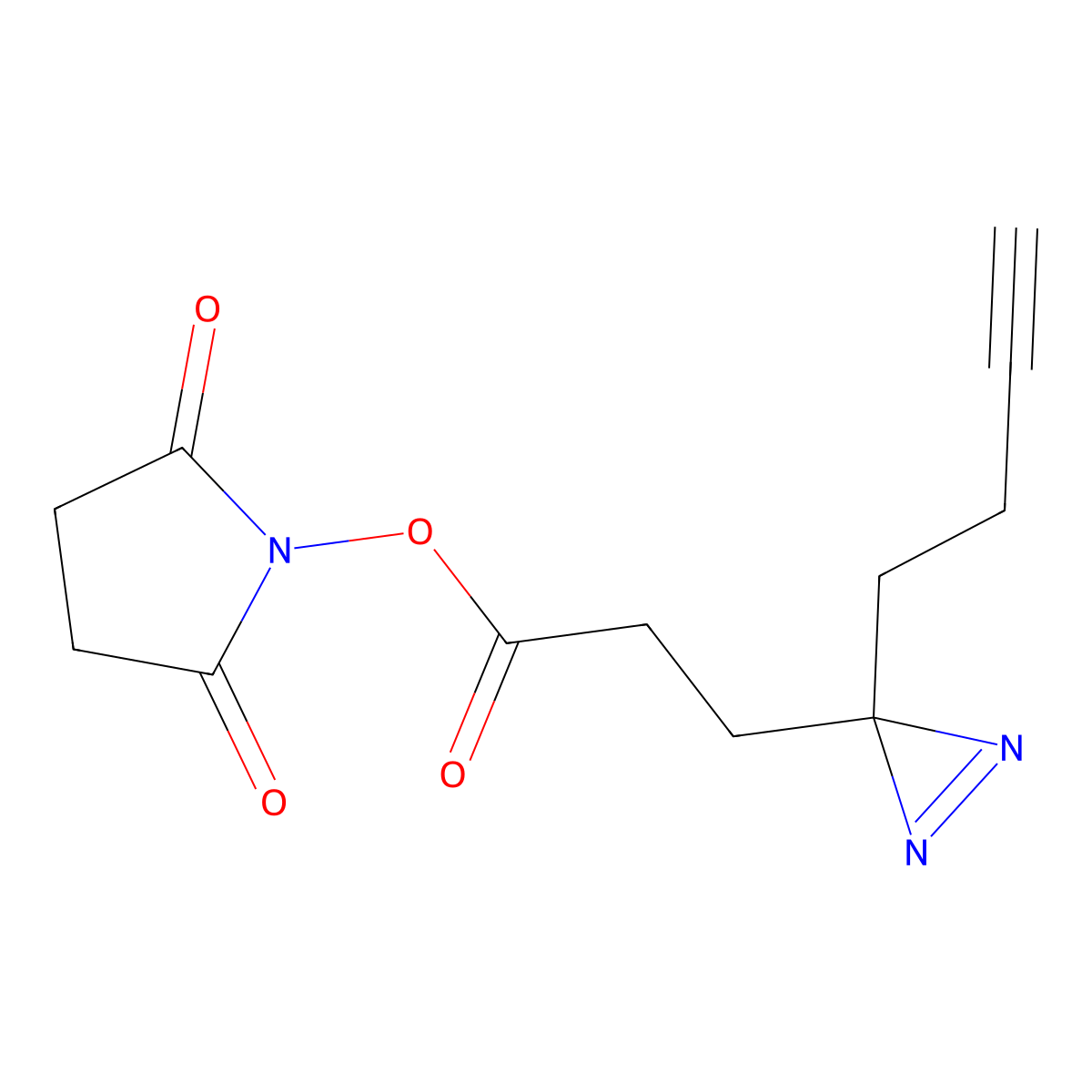 2,5-dioxopyrrolidin-1-yl 3-(3-(but-3-yn-1-yl)-3H-diazirin-3-yl)propanoate molecular structure, CAS 2012552-32-6