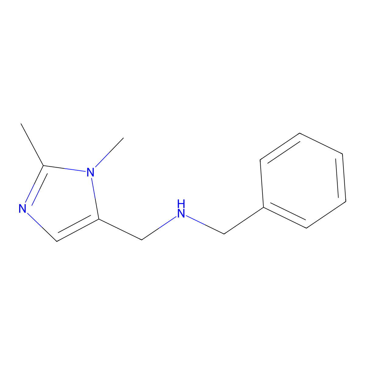 N-Benzyl-1-(1,2-dimethyl-1H-imidazol-5-yl)methanamine molecular structure, CAS 2012647-56-0
