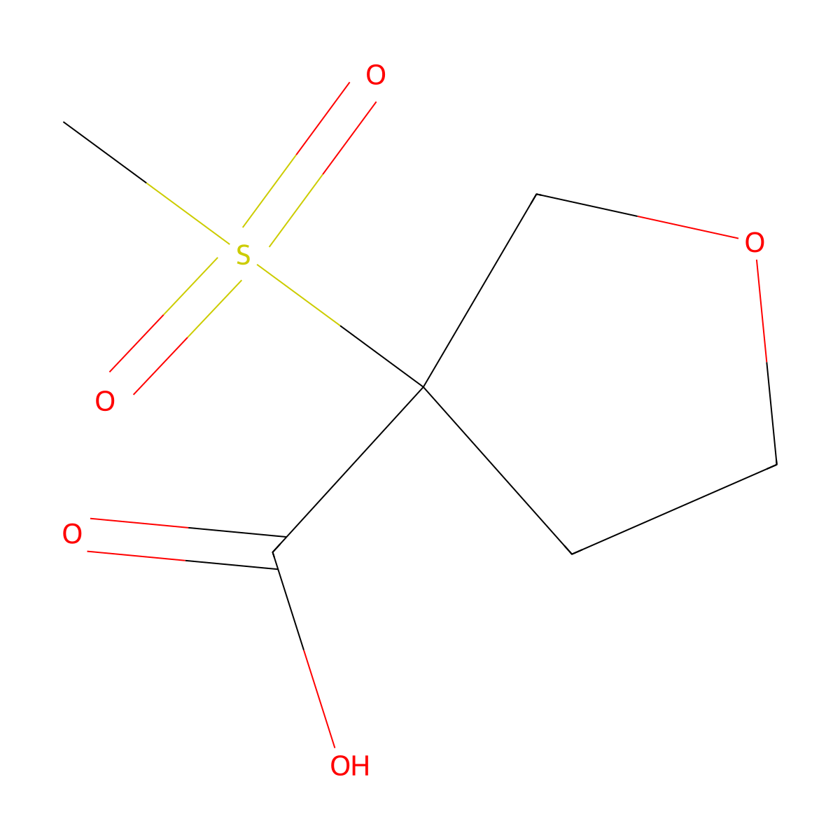 3-Methanesulfonyloxolane-3-carboxylic acid molecular structure, CAS 2012668-46-9