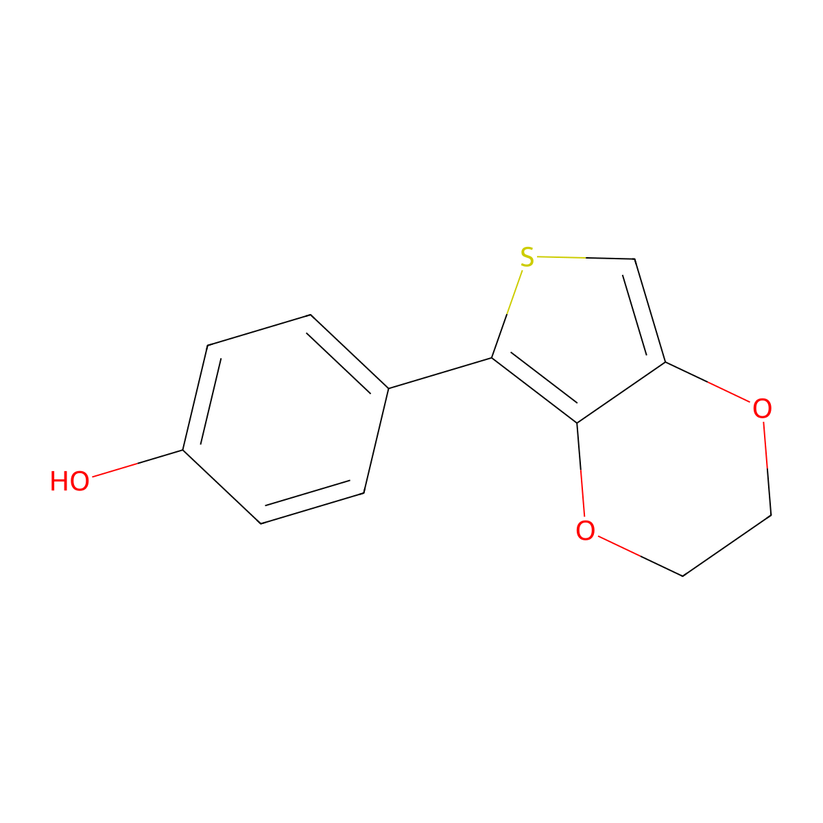 4-(2,3-Dihydrothieno[3,4-b]-1,4-dioxin-5-yl)phenol molecular structure, CAS 2012668-81-2