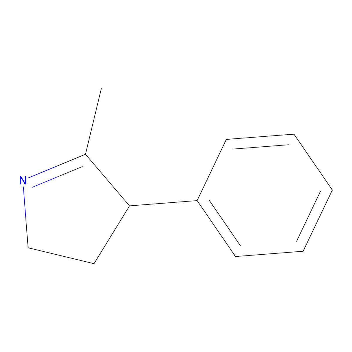 5-Methyl-4-phenyl-3,4-dihydro-2H-pyrrole molecular structure, CAS 20127-49-5