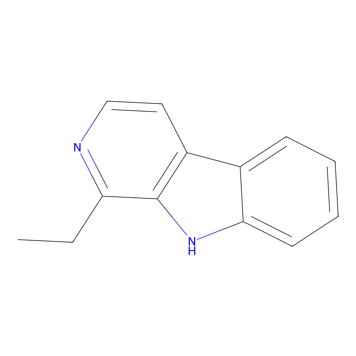 1-ethyl-9H-pyrido[3,4-b]indole molecular structure, CAS 20127-61-1