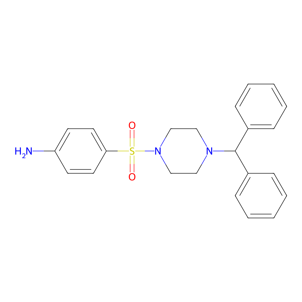 4-[(4-Benzhydryl-1-piperazinyl)sulfonyl]aniline molecular structure, CAS 20127-97-3
