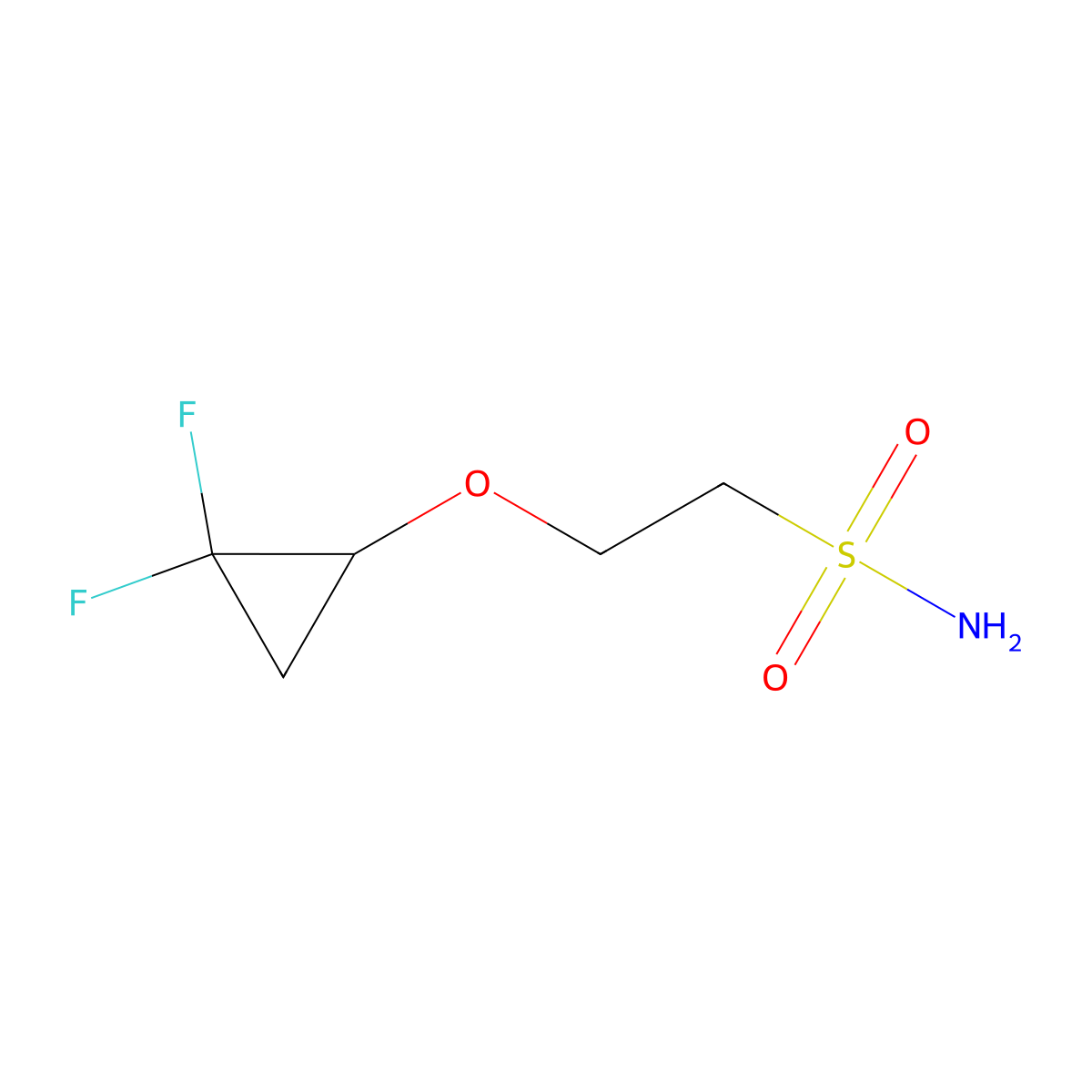 2-(2,2-Difluorocyclopropoxy)ethane-1-sulfonamide molecular structure, CAS 2012703-03-4