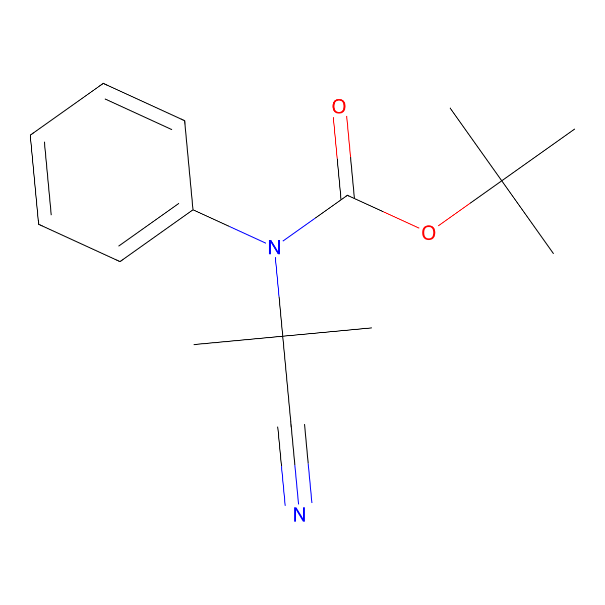 tert-butyl N-(1-cyano-1-methylethyl)-N-phenylcarbamate molecular structure, CAS 2012716-32-2