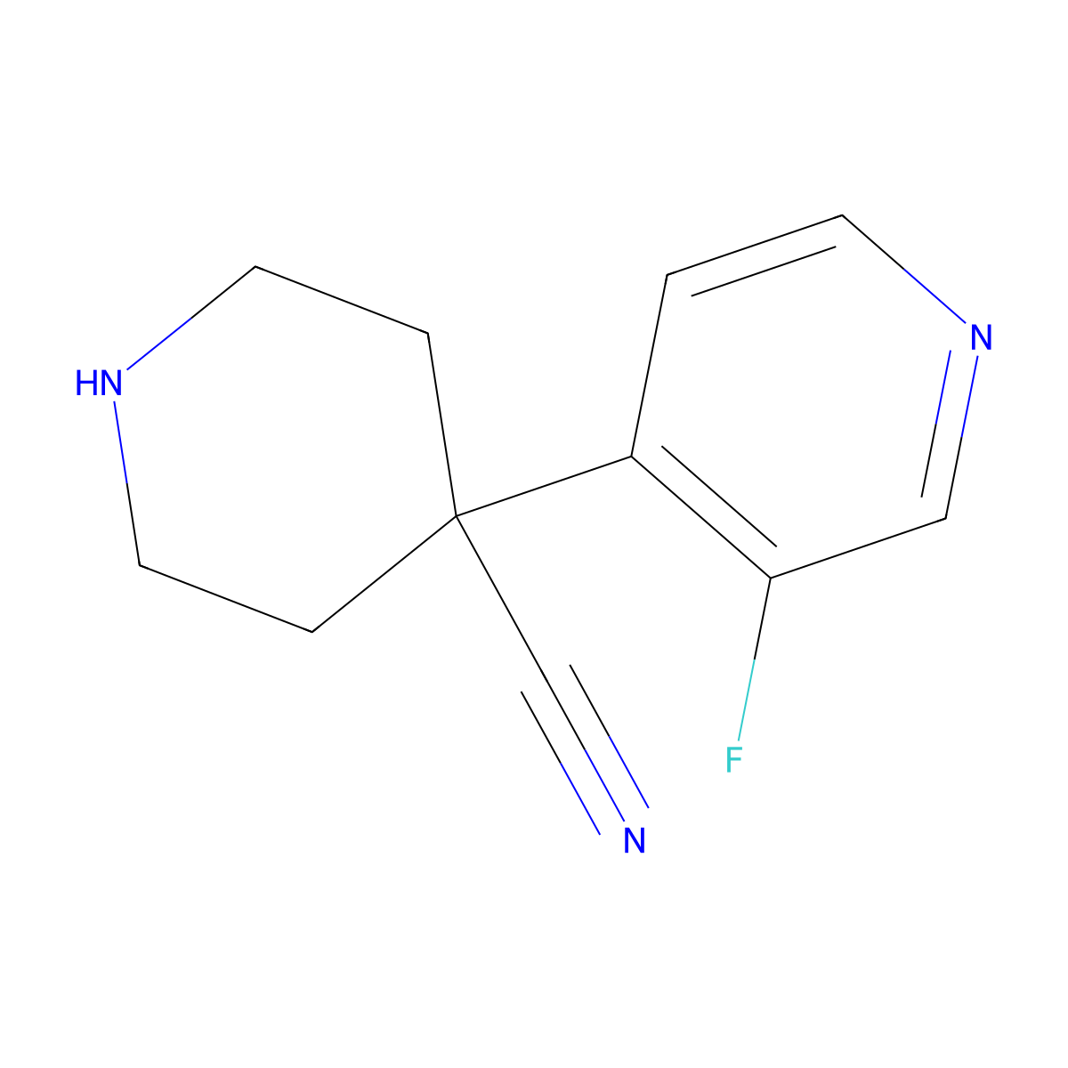 4-(3-Fluoropyridin-4-yl)piperidine-4-carbonitrile molecular structure, CAS 2012728-48-0