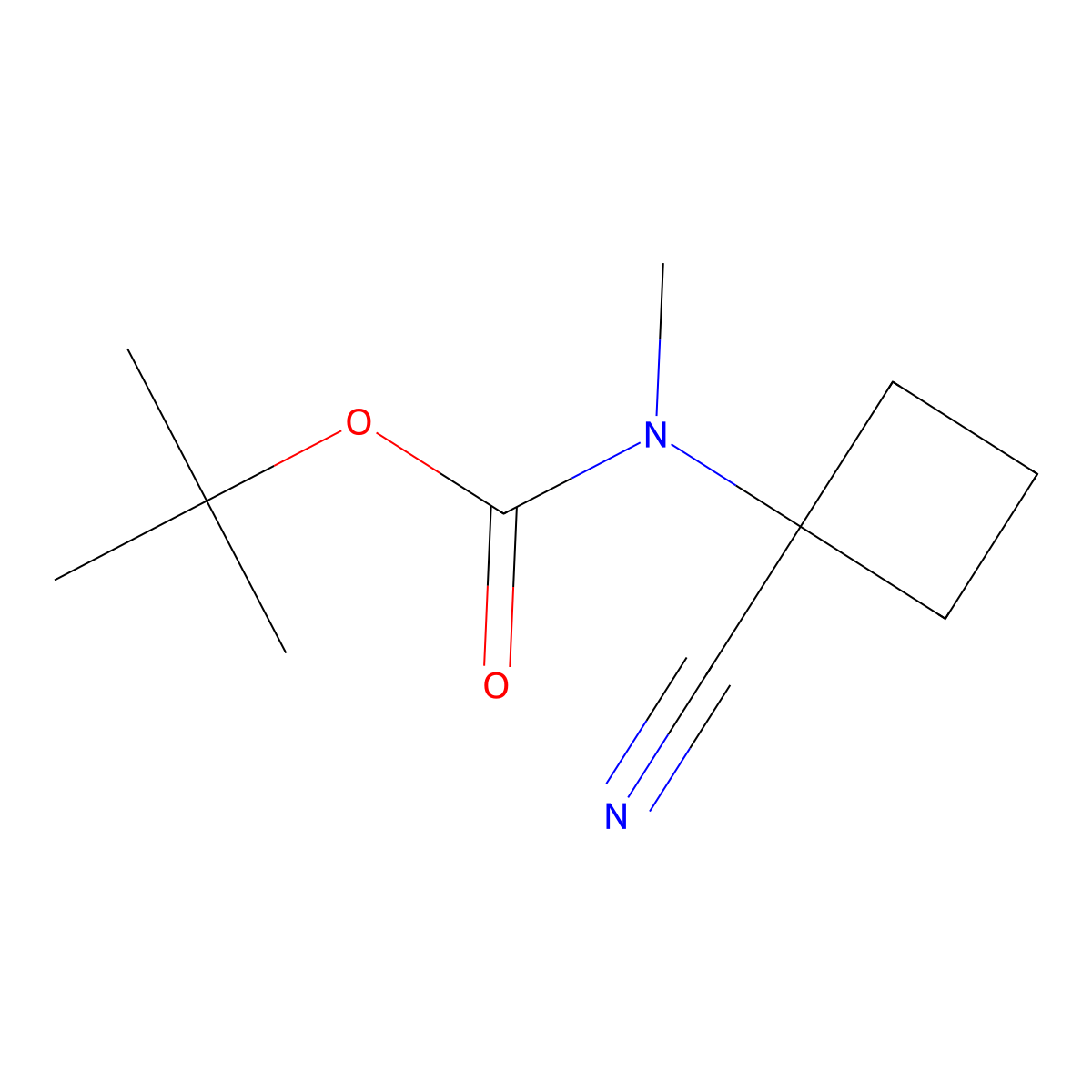 tert-butyl N-(1-cyanocyclobutyl)-N-methylcarbamate molecular structure, CAS 2012738-79-1
