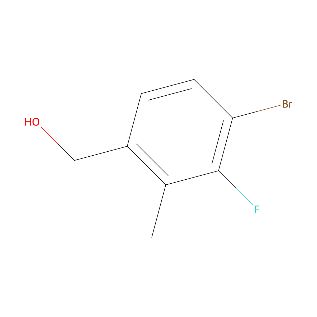 (4-Bromo-3-fluoro-2-methylphenyl)methanol molecular structure, CAS 2012740-55-3
