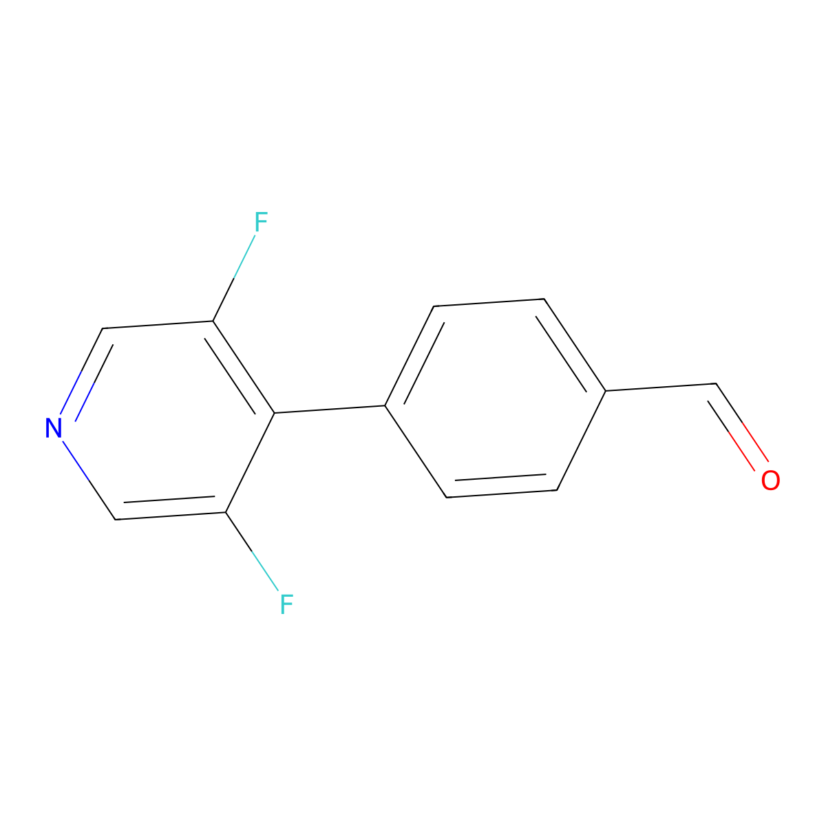 4-(3,5-Difluoro-4-pyridinyl)benzaldehyde molecular structure, CAS 2012743-14-3