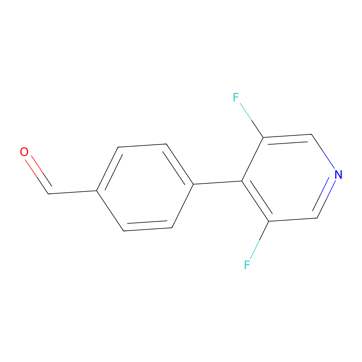 4-(3,5-Difluoro-4-pyridinyl)benzaldehyde molecular structure, CAS 2012743-14-3