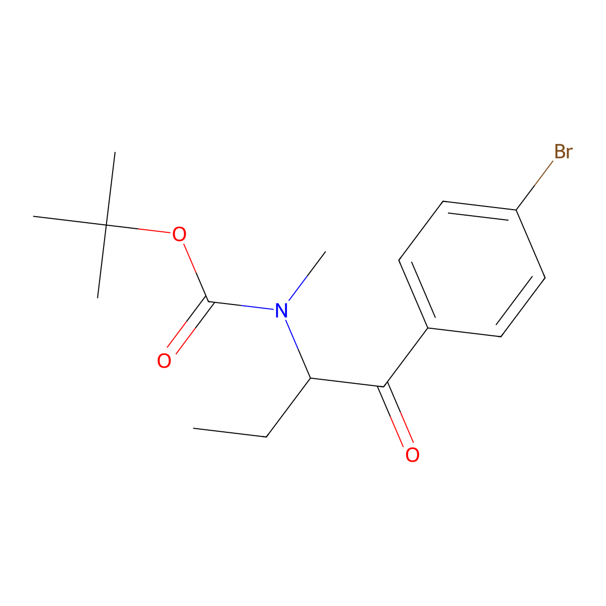 tert-butyl N-[1-(4-bromophenyl)-1-oxobutan-2-yl]-N-methylcarbamate molecular structure, CAS 2012773-48-5