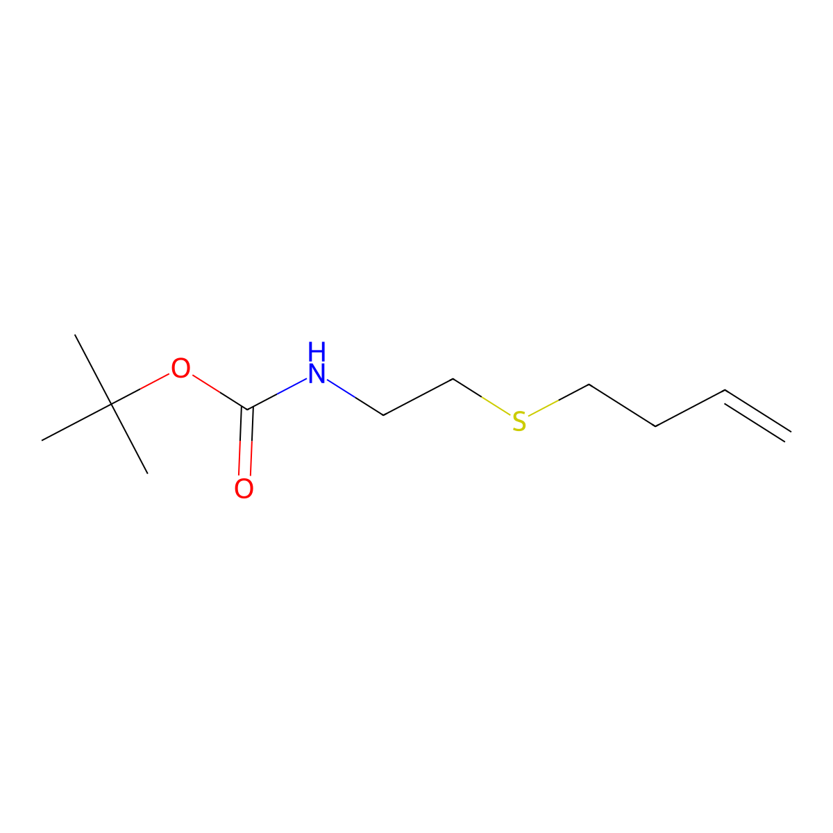 tert-butyl N-[2-(but-3-en-1-ylsulfanyl)ethyl]carbamate molecular structure, CAS 2012780-99-1