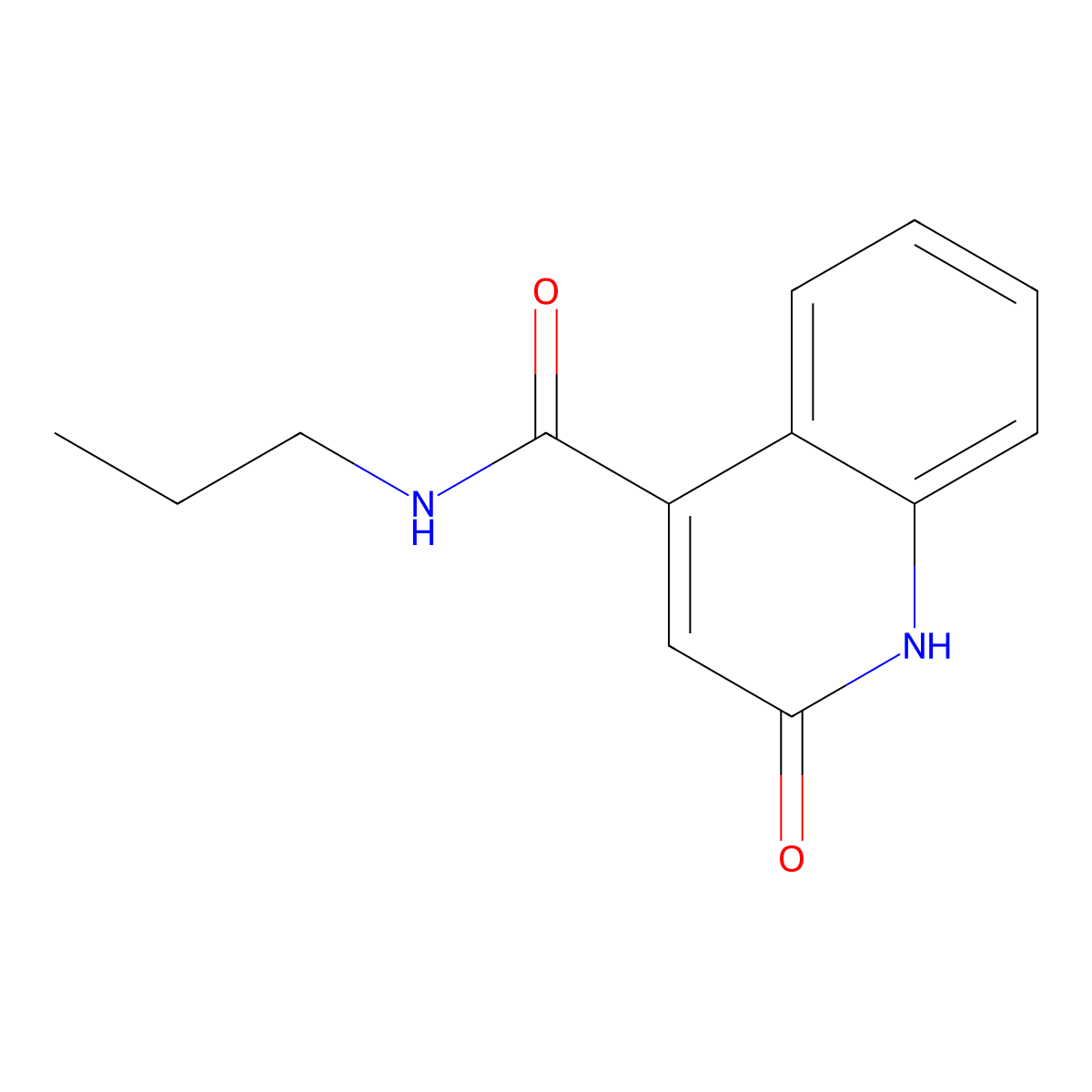 2-Hydroxy-N-propylquinoline-4-carboxamide molecular structure, CAS 201279-19-8