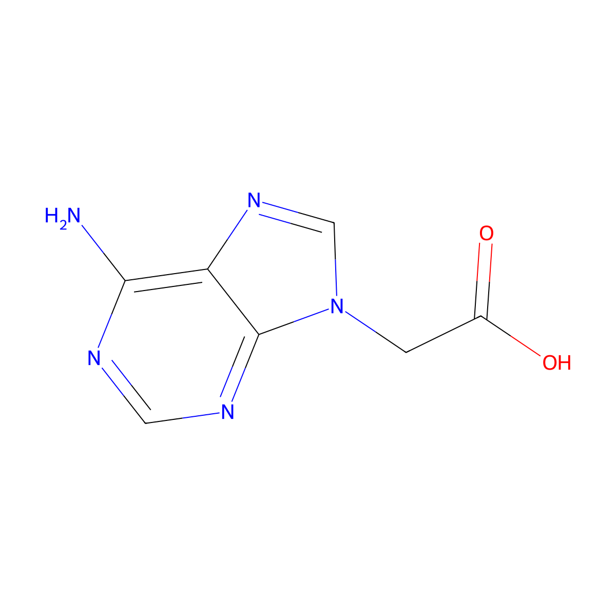 (6-Amino-9H-purin-9-yl)acetic acid molecular structure, CAS 20128-29-4