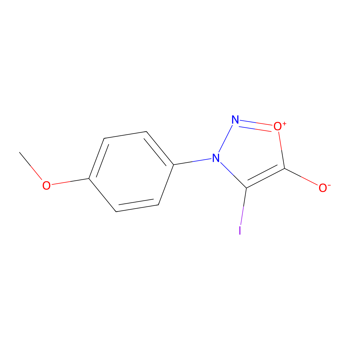 4-Iodo-3-(4-methoxyphenyl)-3H-1,2,3-oxadiazol-1-ium-5-olate molecular structure, CAS 201282-63-5