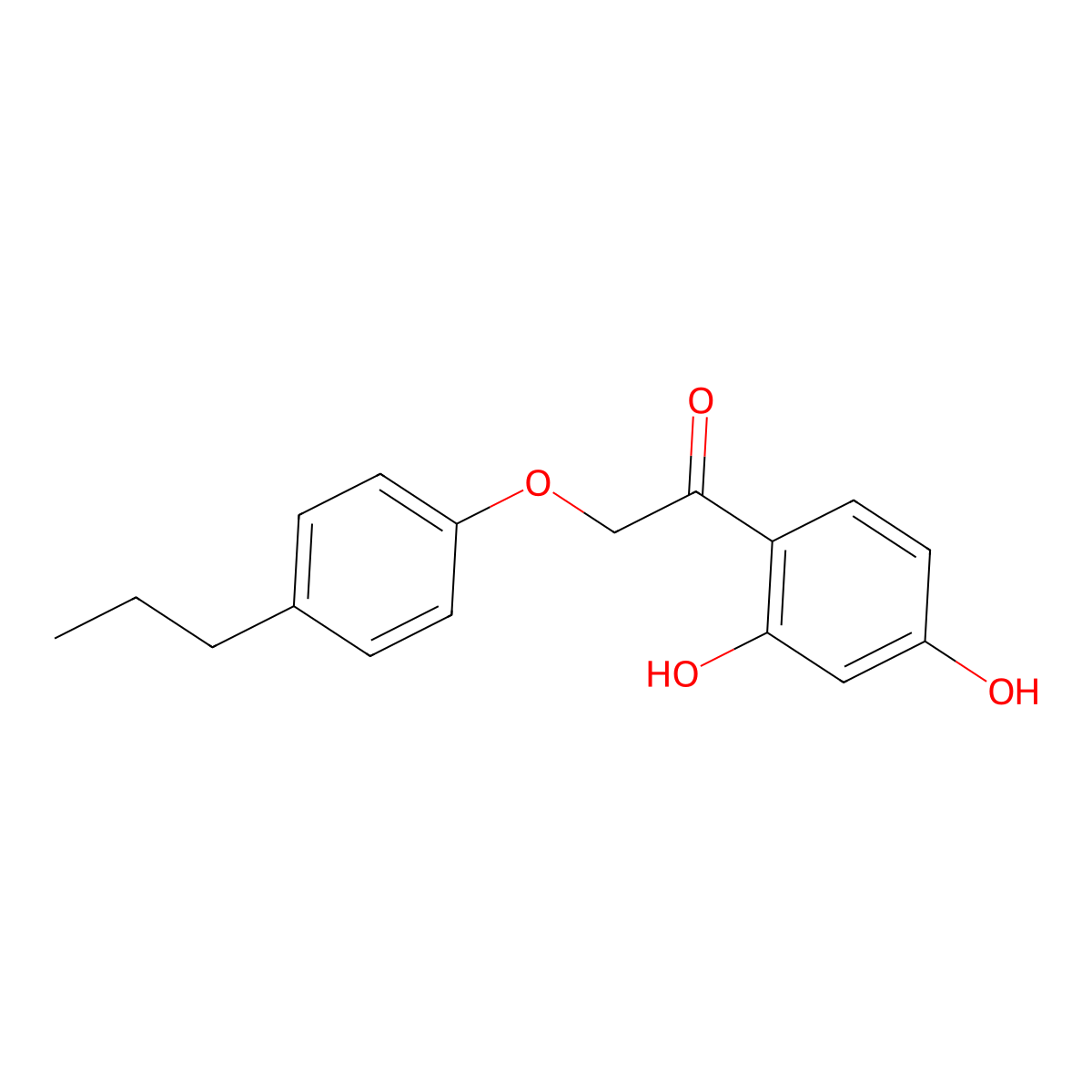 1-(2,4-Dihydroxyphenyl)-2-(4-propylphenoxy)ethanone molecular structure, CAS 201284-81-3
