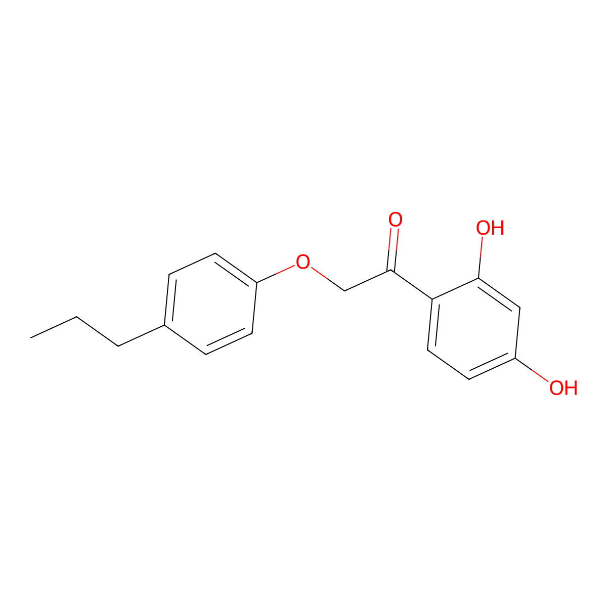 1-(2,4-Dihydroxyphenyl)-2-(4-propylphenoxy)ethanone molecular structure, CAS 201284-81-3