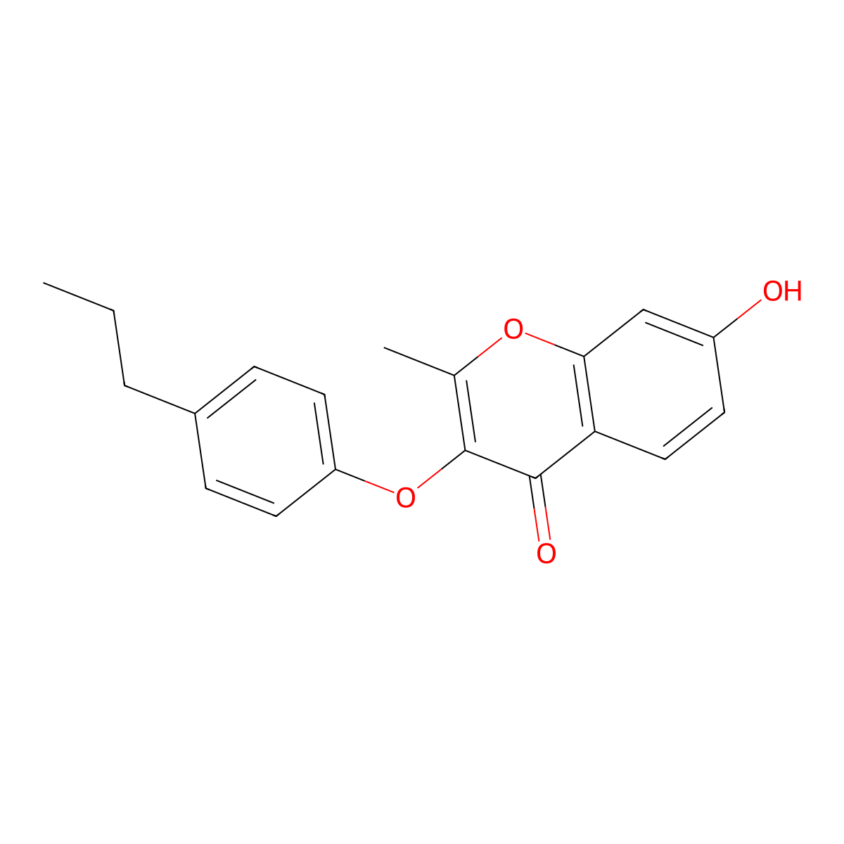 7-Hydroxy-2-methyl-3-(4-propyl-phenoxy)-chromen-4-one molecular structure, CAS 201284-83-5