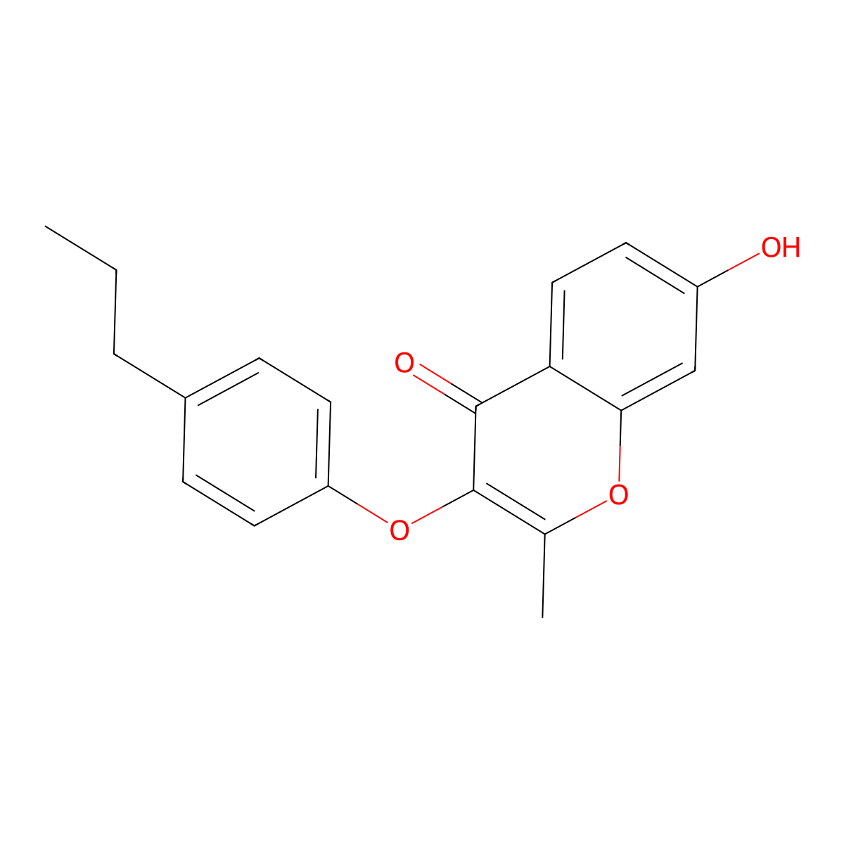 7-Hydroxy-2-methyl-3-(4-propyl-phenoxy)-chromen-4-one molecular structure, CAS 201284-83-5