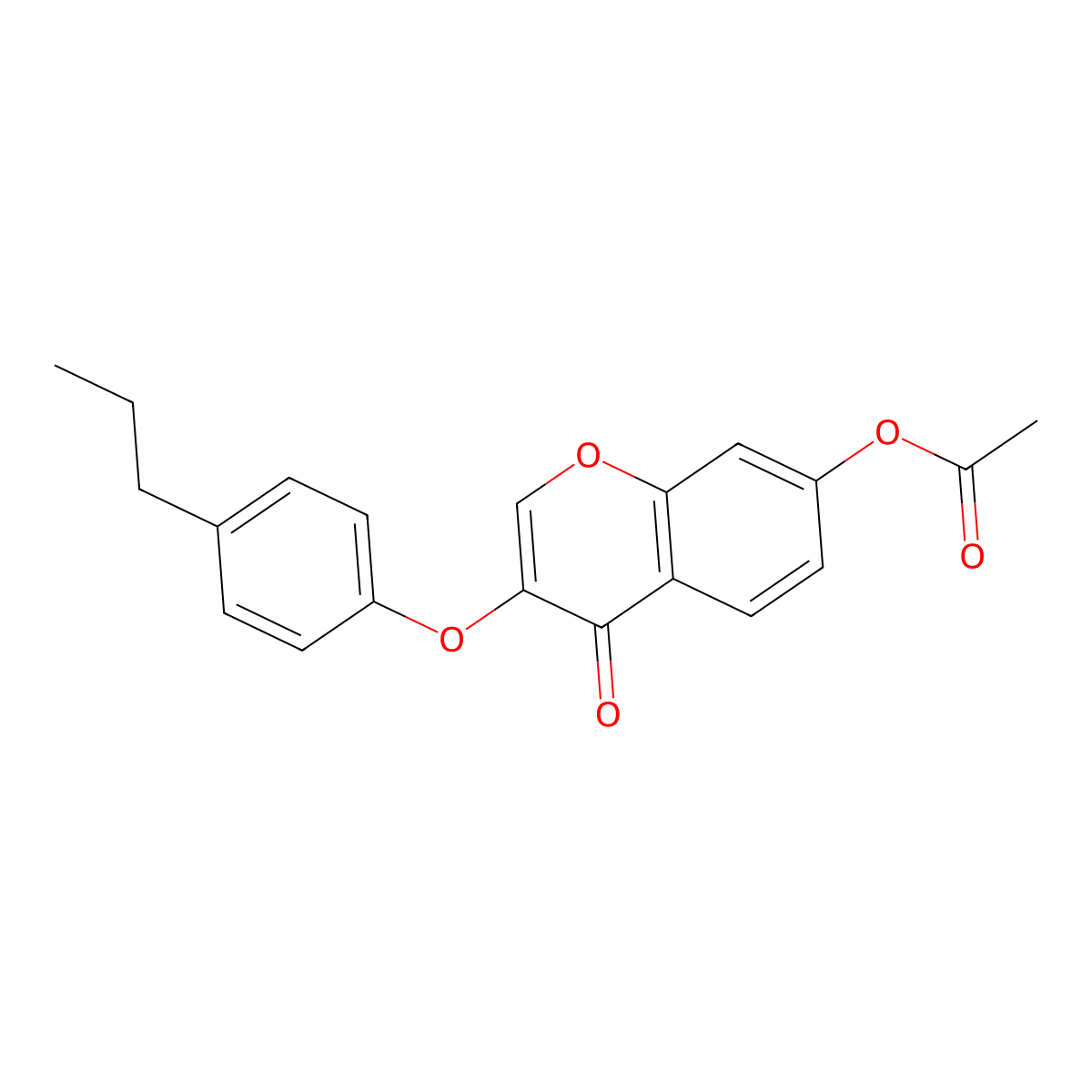 4-oxo-3-(4-propylphenoxy)-4H-chromen-7-yl acetate molecular structure, CAS 201284-85-7