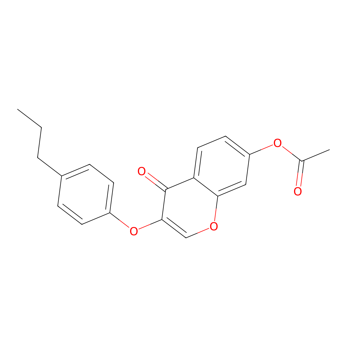 4-oxo-3-(4-propylphenoxy)-4H-chromen-7-yl acetate molecular structure, CAS 201284-85-7