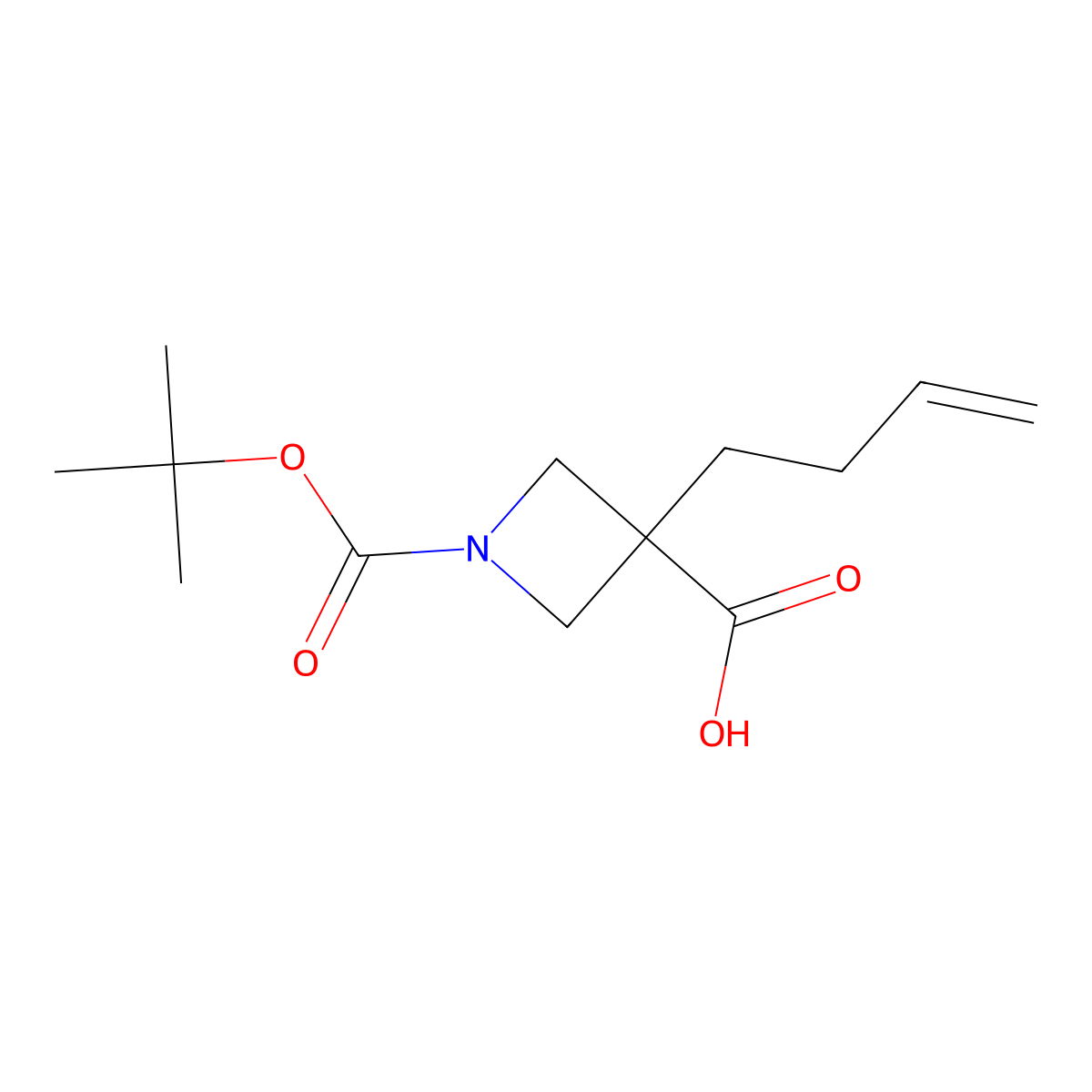 3-(But-3-en-1-yl)-1-[(tert-butoxy)carbonyl]azetidine-3-carboxylicacid molecular structure, CAS 2012859-63-9