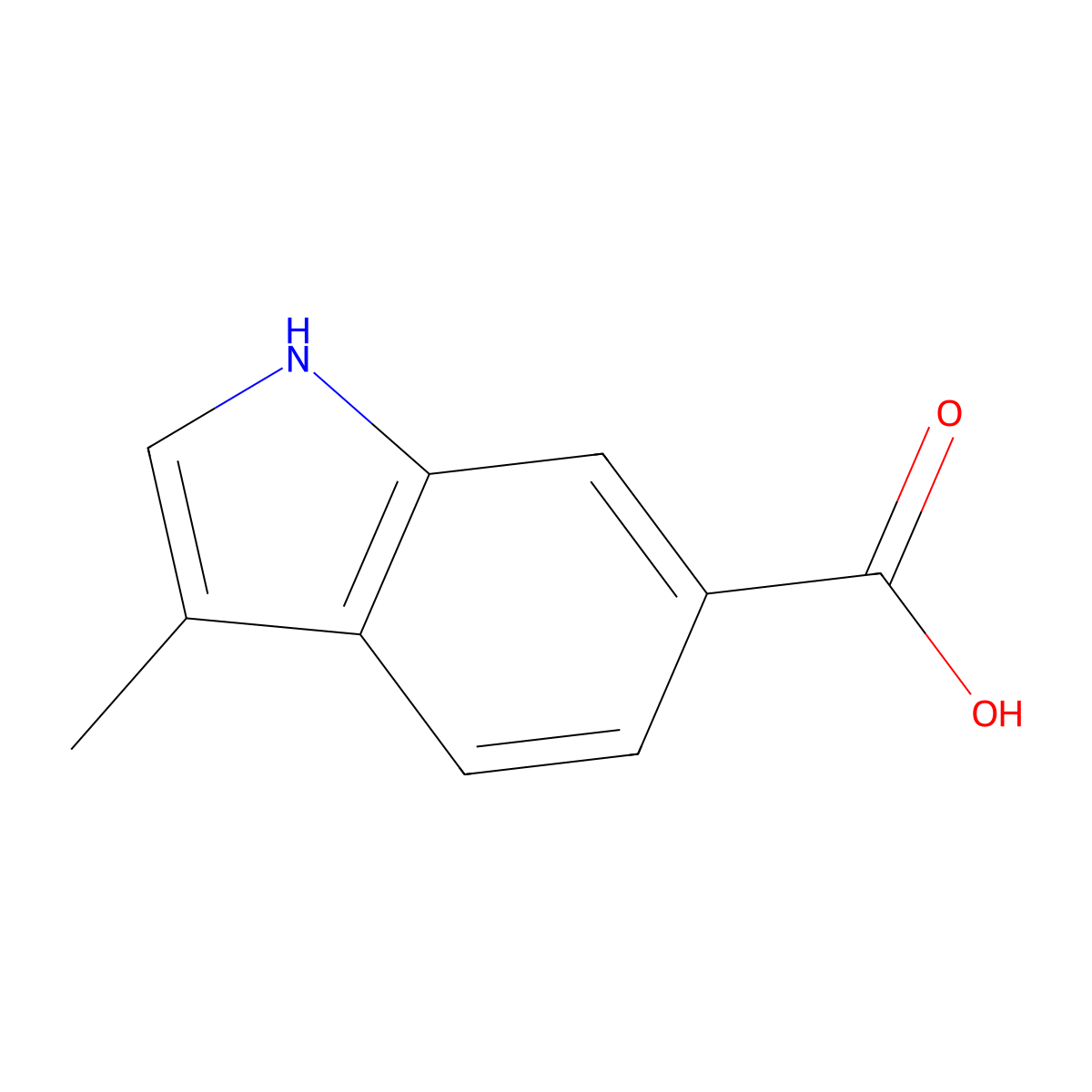 3-Methyl-1H-indole-6-carboxylic acid molecular structure, CAS 201286-69-3