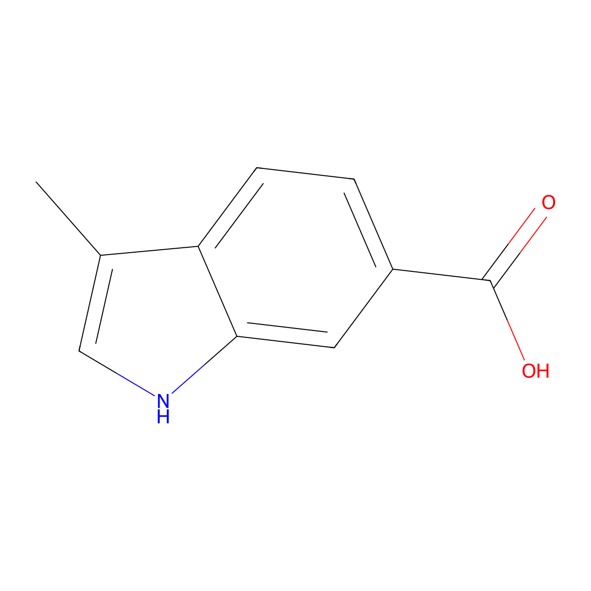 3-Methyl-1H-indole-6-carboxylic acid molecular structure, CAS 201286-69-3