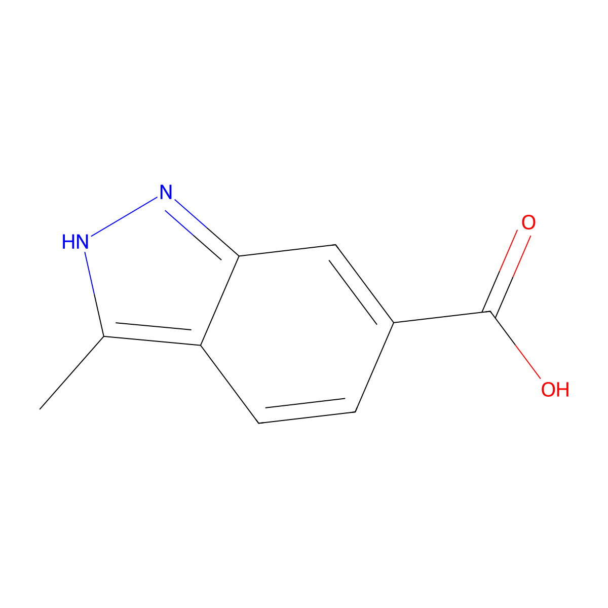 3-Methyl-1H-indazole-6-carboxylic acid molecular structure, CAS 201286-96-6